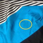 Susana Monaco  Silk Turquoise Black Striped Slip Dress Photo 6