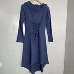 The Pyramid Collection Lace Up Hooded Dress Sz S witchy fairy grunge Whimsygoth Blue Photo 1