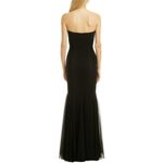 Badgley Mischka Rent the runway sz 12 black curves for days gown mesh strapless Photo 1