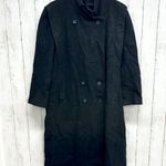 Vintage Projections Coat Women Black Peacoat Button Front Outdoor Winter Weather Size L Photo 2