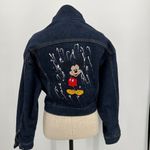 Wrangler Vintage 80s  Denim Cropped Jacket Hand Embroidered Mickey Mouse‎ Disney Photo 2