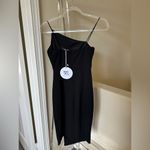 Princess Polly  Black Asymmetrical One-Shoulder Cocktail Dress Photo 3