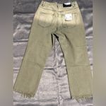Vervet Beverly High Rise Criss Cross Waistband Crop Straight Jeans Green Size 30 Photo 10