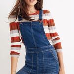 Madewell 🆕NWT Women’s Slim Fit Overalls Dark Wash Size L Stretchy 👖 Photo 7