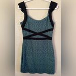 Free People M Cross My Heart Mini Dress Body Con Cutout Back Pacific Blue Photo 1