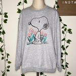 Peanuts Snoopy Juniors Spring Embroidered Crewneck Gray Size undefined Photo 1