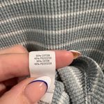 Aerie  Blue and White‎ Striped Long Sleeve Waffle Knit Shirt- Size Small Photo 5