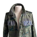 Gap Utility Jacket Womens Sz Small Green Camo Military Field Camouflage Stripes Photo 2
