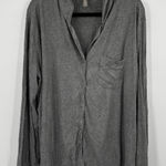 SKIMS Waffle Knit Button Up Pajama Top Grey Size L G Photo 0