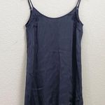 Obey  Navy Embroidered Plunge Slip Dress S Photo 4