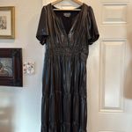 Anthropologie metallic Somerset tiered maxi dress Photo 4