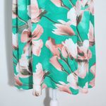 Peach Love California Green Floral Mini Dress Size Large Wedding Guest Dress Photo 2