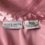 Jaclyn Smith  Pink Satin Button Down Shirt Photo 4