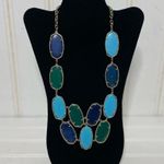 Kendra Scott Rare Drea Necklace Gold Chain Turquoise Blue & Green Stone Agate Photo 5
