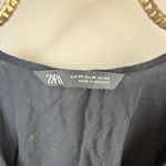 ZARA  Black Button-up Blouse Mini Dress - Size - Medium Photo 2