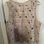 Loft NWOT Beige Crochet Sleeveless Blouse Photo 3