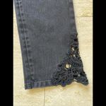 Soft Surroundings ‎ Touch of Lace Black Ankle Jeans Pants Size 10 Photo 1