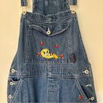 Vintage Looney Tunes Tweety Bird Embroidered Denim Overalls Womens Medium Blue Photo 1