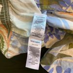 Tahari Linen Wide Leg Pants Medium Floral Leaf Print Elastic Waist Resort Boho Photo 5