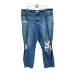 Good American  Good Vintage Ripped Ankle Straight Leg Jeans In Blue484‎ Size 20 Photo 2