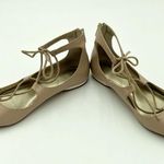 Saks 5th Avenue Saks Fifth Avenue Estyn2 Nude Pointed Toe Lace Up Ballet Flats Size 10 Photo 3