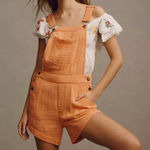 Pilcro  Gauze Micro Overalls Orange Short Romper S Photo 0