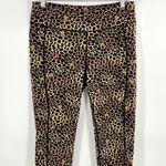 Betsey Johnson Leopard Rose Print Crop Capri Leggings Size XL Photo 1