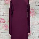 Eliza J Women's Cold Shoulder Midi Sweater Burgundy Dress Size L Photo 0