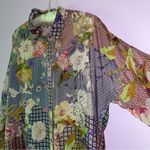 Johnny Was  Size S Silk Blouse Top Cathron Mingle Shirt Button Collar Photo 2