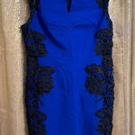 Torrid  Royal Blue Black Embroidered Lace Bodycon Mini Sheath Dress Size 14 Photo 0