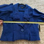 Essentials By A•B•S blue cropped wool jacket with a shaw collar 100% Wool Size L Photo 6