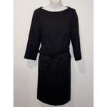 Pendleton  100% Virgin Wool Black 3/4 Sleeve Belted Boat Neck Dress Size 10 EUC!! Photo 1