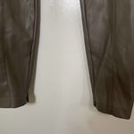 ZARA  Faux Leather Taupe Brown High rise ankle zip pants size Medium Photo 4