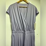 Halara NEW  V Neck Short Sleeve Side Pocket Wide Leg Flowy Waffle Casual Jumpsuit Photo 3