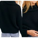 Free People My Only Sunshine Black Chunky Knit Sweater Size Small Photo 2