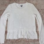 Aerie Knit Sweater with Lace Trim Photo 0