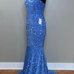 Dress for Everyone Sparkling Blue Gown One Shoulder Size 4 Photo 7