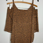 Lates cami tank top & shorts pajama set tan with black dots women’s size large Brown Photo 0