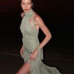 ZARA  dress maxi bohemian ruffled halter floral scarf wedding evening party Photo 8