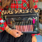 Piper Noble Leopard LARGE Organizer Laptop Crossbody Wallet Handbag Clutch Black Photo 0