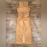 EXPRESS Body Contour Faux Leather Twist Front Midi Dress w/Built-In Shape Wear Photo 7