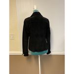 Dress Barn Y2K  Black Suede Leather Jacket Women’s Small Snap Front Boho Western Photo 5