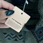 Bloomchic Green Black Sz 10 Aztec‎ Print Sherpa Fleece Jacket Full Zip Cozy Fall Photo 4