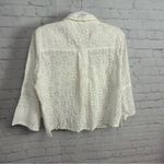 Badgley Mischka  New eyelet cut romantic 3/4 flared sleeve top cotton Small Photo 8