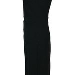 EXPRESS Black High Neck Keyhole Midi Dress with Front Slit Size 6 Photo 14