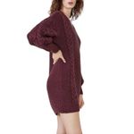 Bardot NWT  Women M Knit Pullover Sweater Dress Burgundy Cable Knit Long Sleeve‎ Photo 1