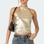 Edikted Metallic Halter Top Photo 0