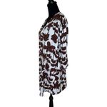 Natori  Brown Floral Short Kaftan Coverup MEDIUM Cotton Vacation Resort Oversize Photo 1