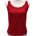 Liz Claiborne Liz Claiborne Lizsport Pettite Sleeveless Sweater Top Size SP Red Cozy Knit Photo 0