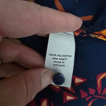 STYLUS Navy Floral Secretary Bow Tie Blouse Long Sleeve XL Retro Geek Blue Photo 6